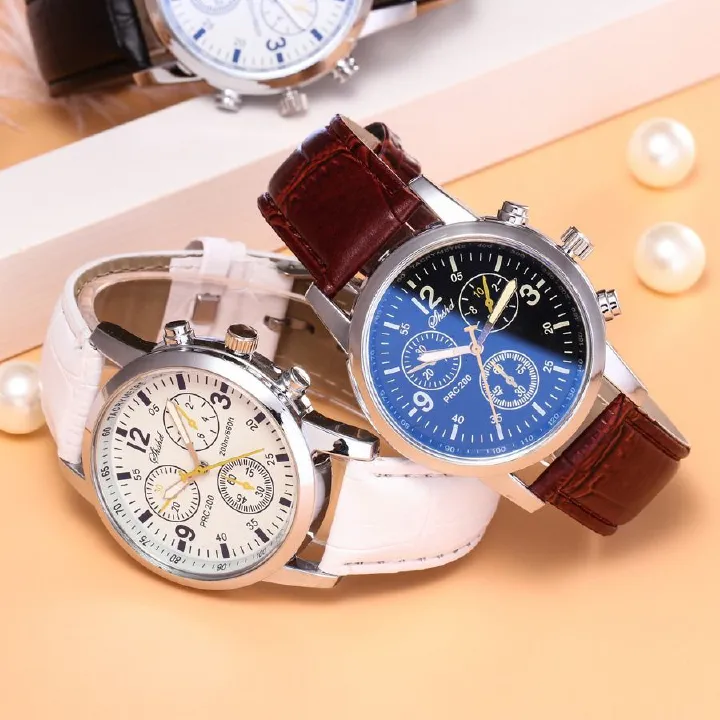 2024 Wholesale Fashionable Hot Selling Belt Quartz Watch For Men Wholesale Men's Watch Fake Three Eyes Gift Watch Leisure Watch Minimalist Quartz Watch