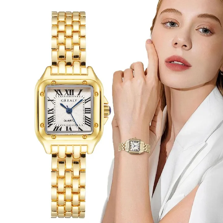 2024 Hot selling African New Product Square Simple Design Couple Quartz Watch Fashion Stainless Steel Men's And Women's Watch Set Wife And Girlfriend Fashion Secret Gift