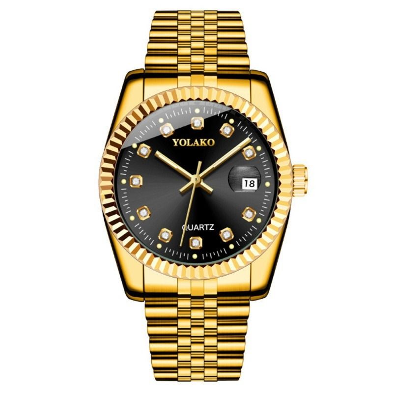 2024 Hot Sale Diamonds Face Steel Band Gold Business Women Men Lovers Couple Watches Male Female Students Simple Leisure Fashion Quartz Gold Lovers Watch Suit Ladies Girls Birthday Gift Watches