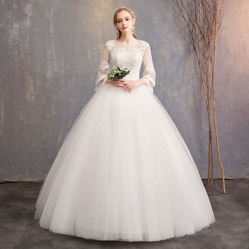 2025 Africa Korean Style Slim Fit Wedding Dress Mermaid Medding Dress Pricess Bride Floor Evening Dress Princess's Wedding Dress Elegant Floral Decorations Fashionable Simple Free Sweet Fresh Style