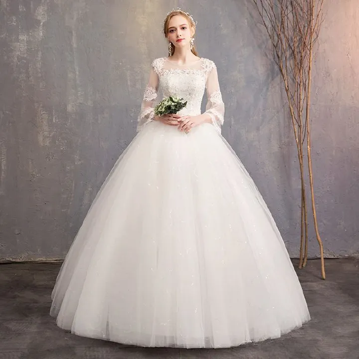2025 Africa Korean Style Slim Fit Wedding Dress Mermaid Medding Dress Pricess Bride Floor Evening Dress Princess's Wedding Dress Elegant Floral Decorations Fashionable Simple Free Sweet Fresh Style