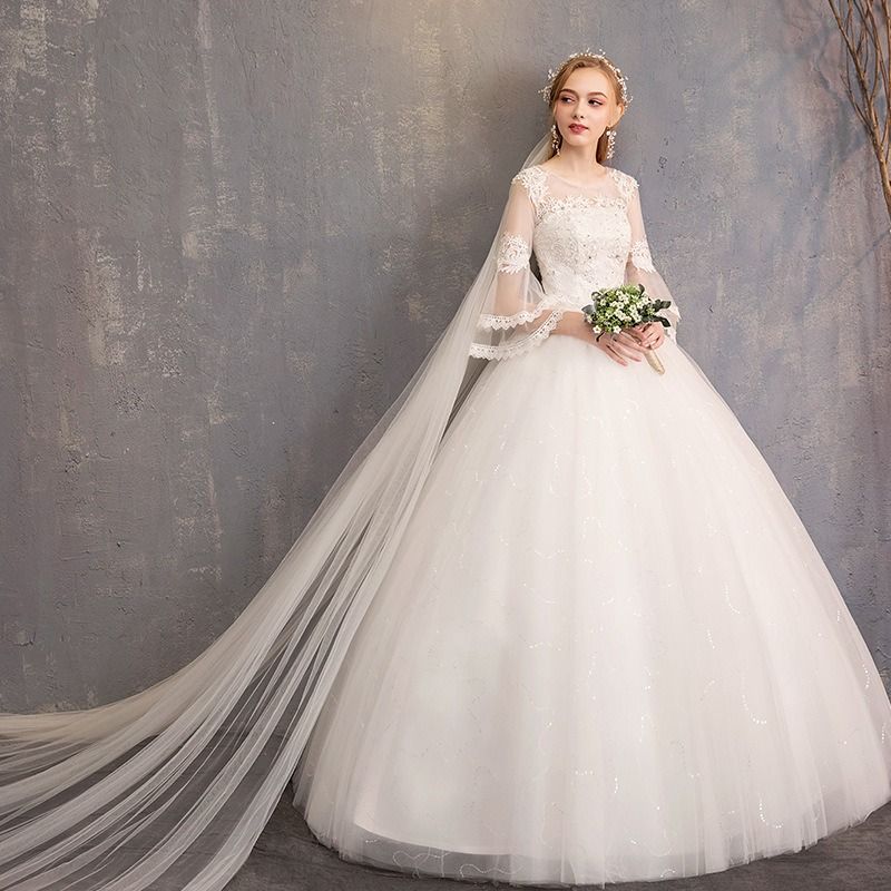 2025 Africa Korean Style Slim Fit Wedding Dress Mermaid Medding Dress Pricess Bride Floor Evening Dress Princess's Wedding Dress Elegant Floral Decorations Fashionable Simple Free Sweet Fresh Style