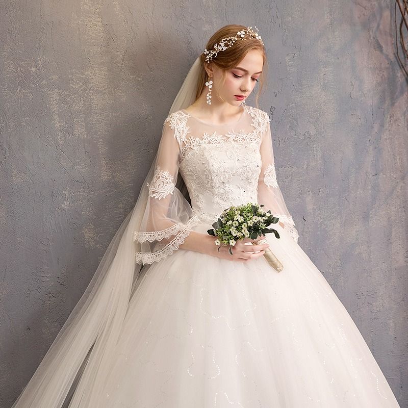 2025 Africa Korean Style Slim Fit Wedding Dress Mermaid Medding Dress Pricess Bride Floor Evening Dress Princess's Wedding Dress Elegant Floral Decorations Fashionable Simple Free Sweet Fresh Style