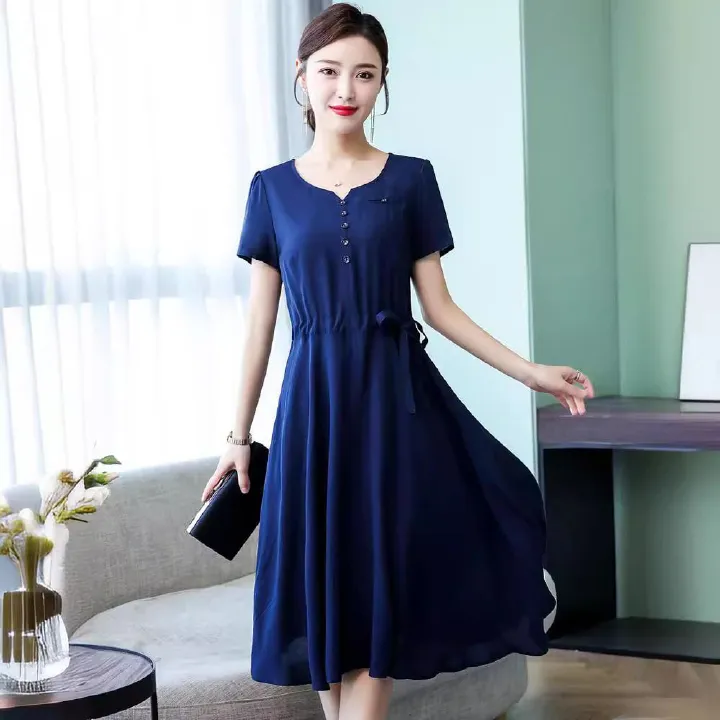 2024 African Summer New High-end Pure Cotton Silk Dress Women's Mid-Length Middle-aged Temperament Mother Summer Dress Fashion Elegant Style