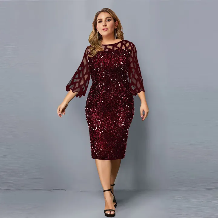 European & African Popular Style Personalized Sequins Design Top Women's Evening Dinner Dresses 7 Colors 7 Sizes Office Ladies Formal or Casual Large Size Clothes Parties Evenings Celebrations Meeting