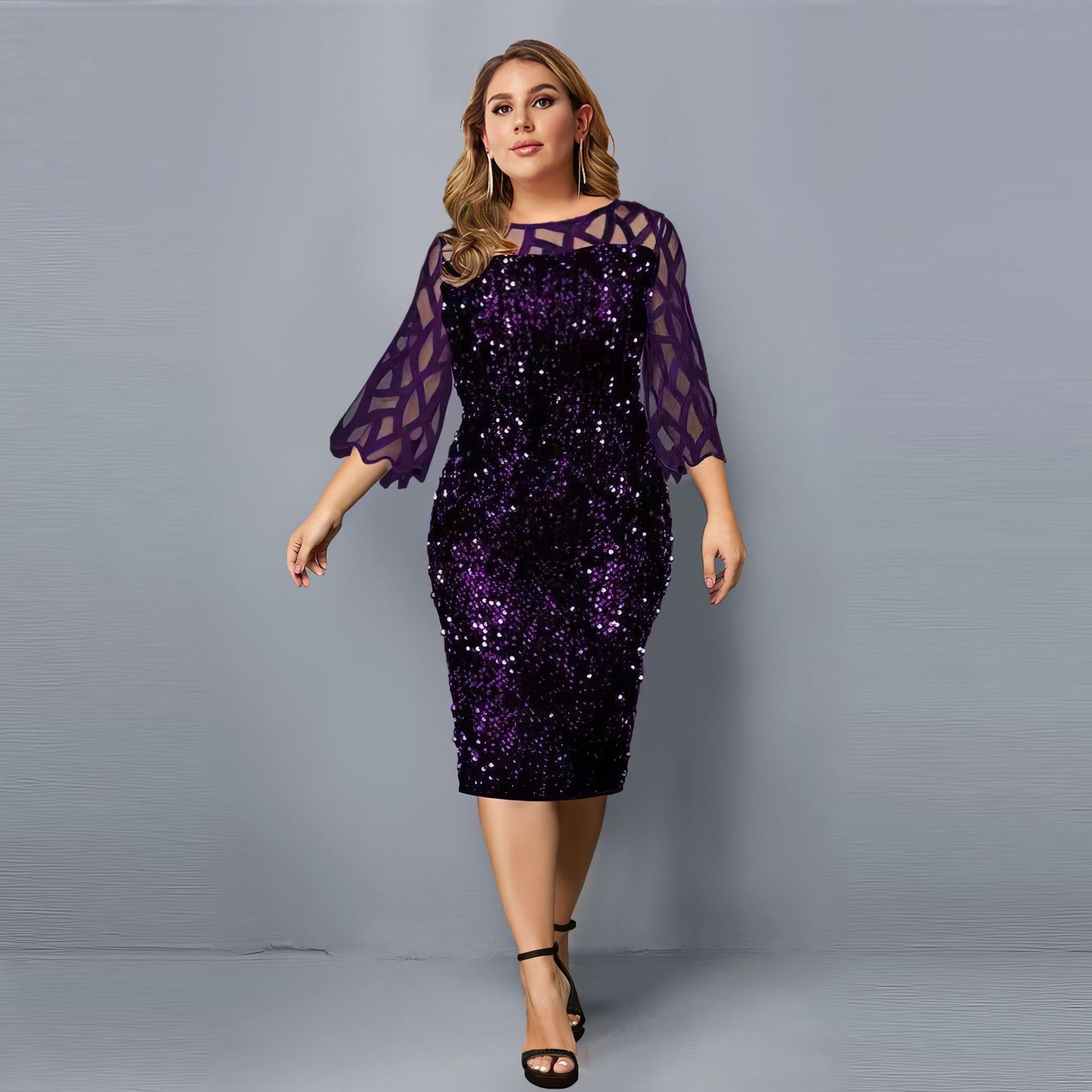 European & African Popular Style Personalized Sequins Design Top Women's Evening Dinner Dresses 7 Colors 7 Sizes Office Ladies Formal or Casual Large Size Clothes Parties Evenings Celebrations Meeting