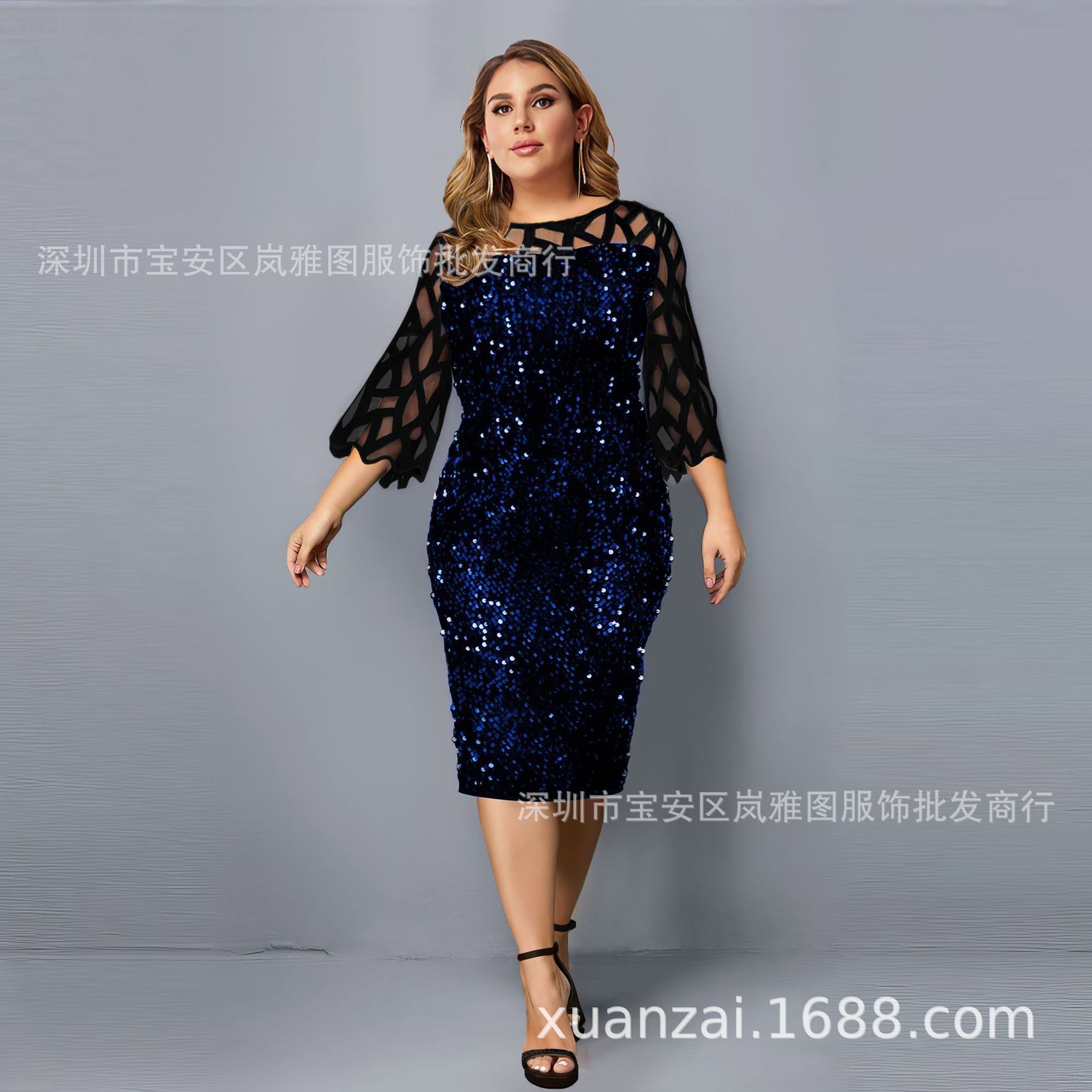 European & African Popular Style Personalized Sequins Design Top Women's Evening Dinner Dresses 7 Colors 7 Sizes Office Ladies Formal or Casual Large Size Clothes Parties Evenings Celebrations Meeting