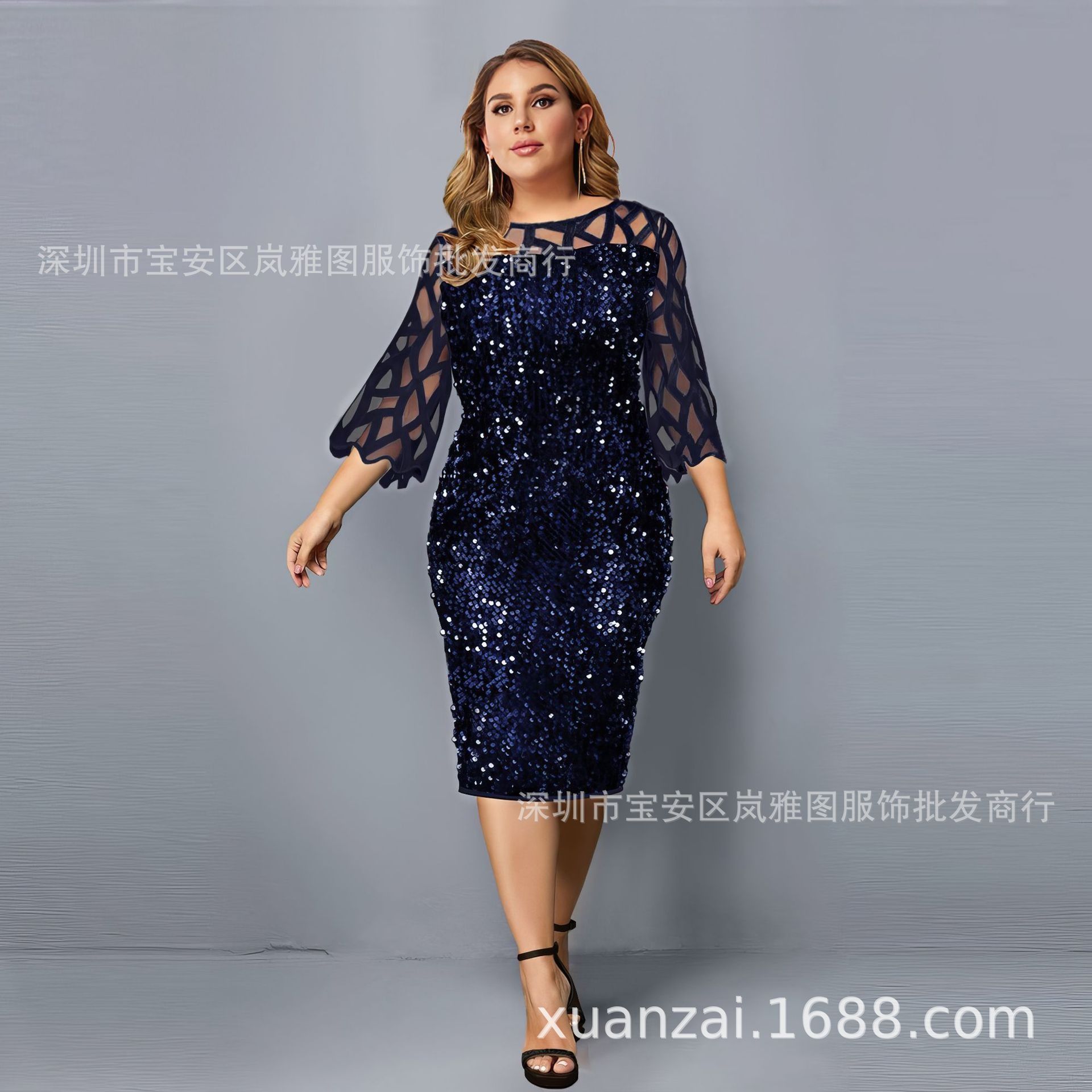 European & African Popular Style Personalized Sequins Design Top Women's Evening Dinner Dresses 7 Colors 7 Sizes Office Ladies Formal or Casual Large Size Clothes Parties Evenings Celebrations Meeting