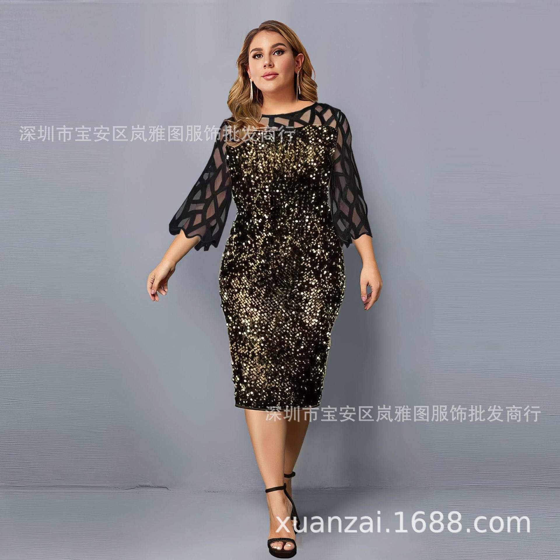 European & African Popular Style Personalized Sequins Design Top Women's Evening Dinner Dresses 7 Colors 7 Sizes Office Ladies Formal or Casual Large Size Clothes Parties Evenings Celebrations Meeting