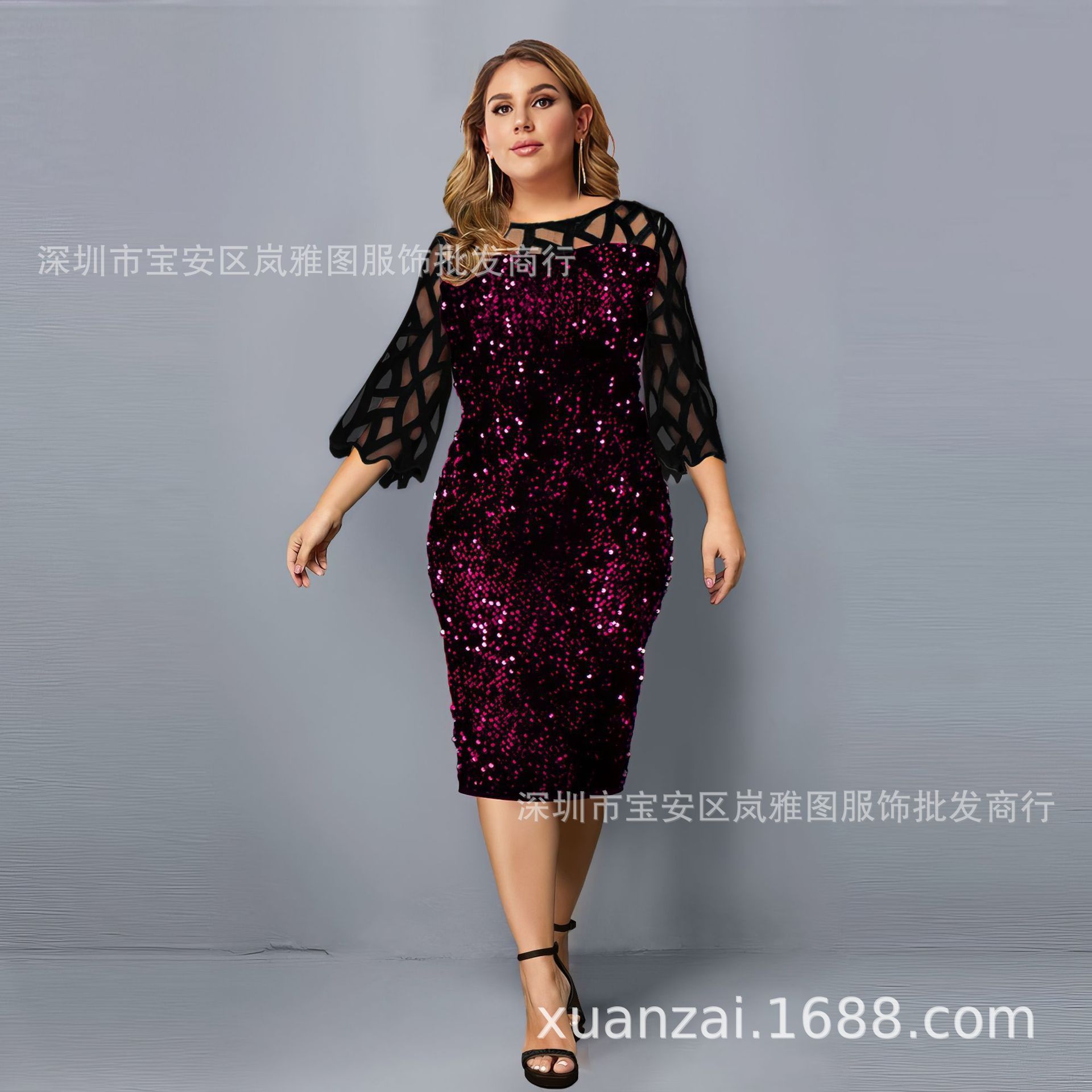 European & African Popular Style Personalized Sequins Design Top Women's Evening Dinner Dresses 7 Colors 7 Sizes Office Ladies Formal or Casual Large Size Clothes Parties Evenings Celebrations Meeting