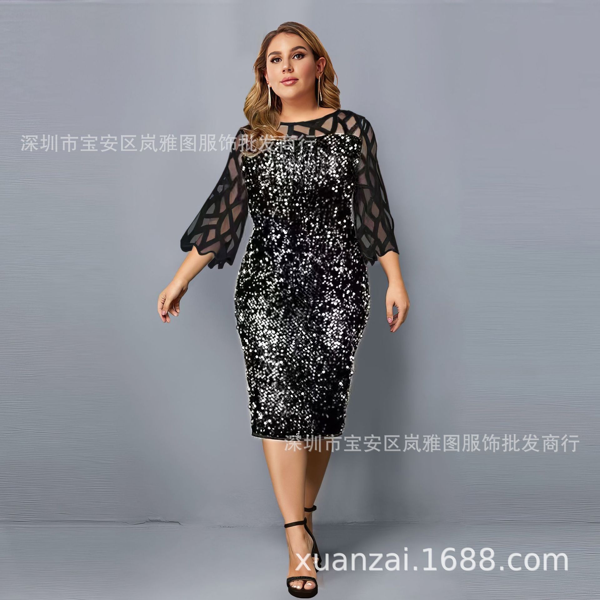 European & African Popular Style Personalized Sequins Design Top Women's Evening Dinner Dresses 7 Colors 7 Sizes Office Ladies Formal or Casual Large Size Clothes Parties Evenings Celebrations Meeting