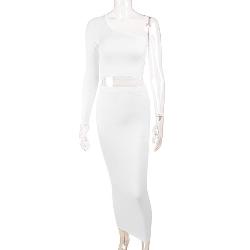 2024 Spring Autumn New Fashion Women's Long Sleeve Exposed Navel 2PC European and American Trend Tight Suit Lady Casual skirt Girls Parties Concerts Evenings Dress