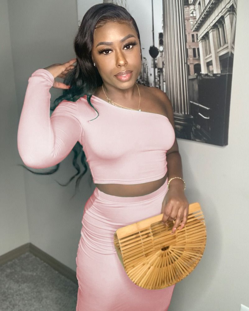2024 Spring Autumn New Fashion Women's Long Sleeve Exposed Navel 2PC European and American Trend Tight Suit Lady Casual skirt Girls Parties Concerts Evenings Dress