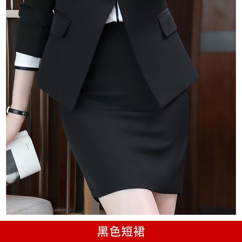 2024 High-end Professional White Suit Autumn/Winter Hotel Front Desk Manager Uniform Overalls Long Sleeve OL Suit Office Lady Suit White Collar Business Cloth Lady Formal Work Suit  Women Formal Dress