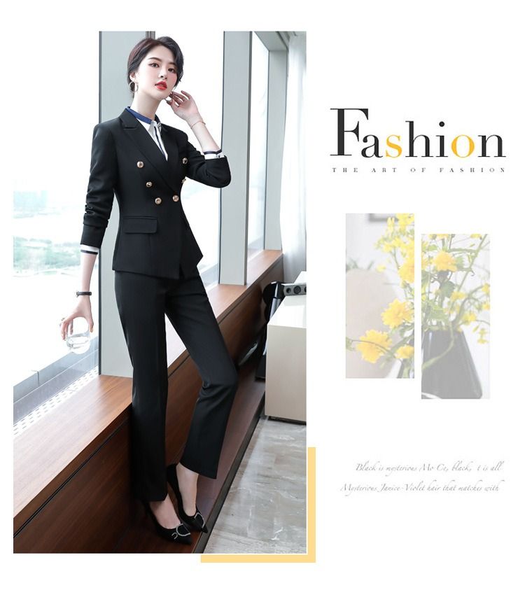 2024 High-end Professional White Suit Autumn/Winter Hotel Front Desk Manager Uniform Overalls Long Sleeve OL Suit Office Lady Suit White Collar Business Cloth Lady Formal Work Suit  Women Formal Dress
