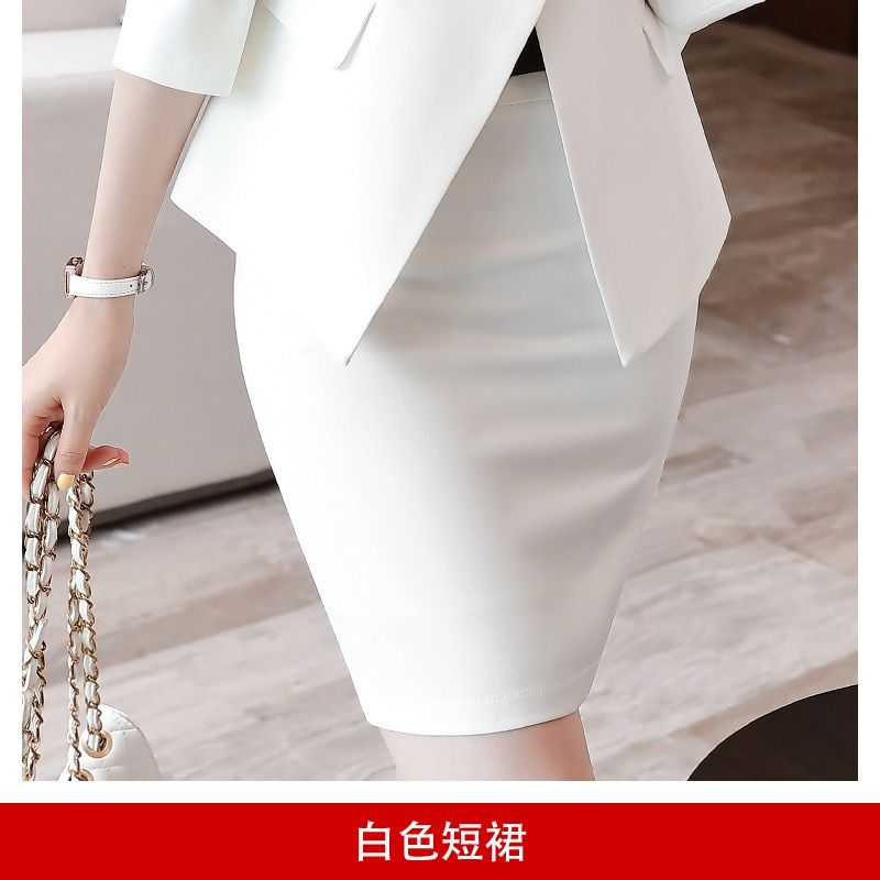2024 High-end Professional White Suit Autumn/Winter Hotel Front Desk Manager Uniform Overalls Long Sleeve OL Suit Office Lady Suit White Collar Business Cloth Lady Formal Work Suit  Women Formal Dress