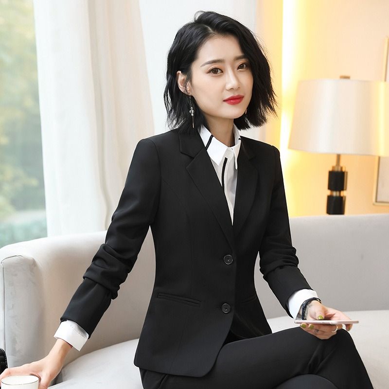 2024 Africa Autumn / Winter Professional Suit Suit Women's Trousers Two Buttons Small Fashion Suit Formal Temperament Large Size Generous Natural Simple Skin Friendly Breathablecargo