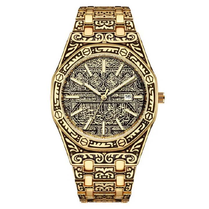 Hot Selling Trendy Antique Business Men's Calendar Metal  Watches Men's Watches Octagonal Classic Fashion School Boys  Night Glow Personality Decoration Gift Metal Watches