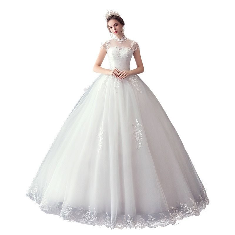 Happiness Bride Skinny Single Shoulder Lace Wedding Dress Luxury Noble Big Code Wedding Dress