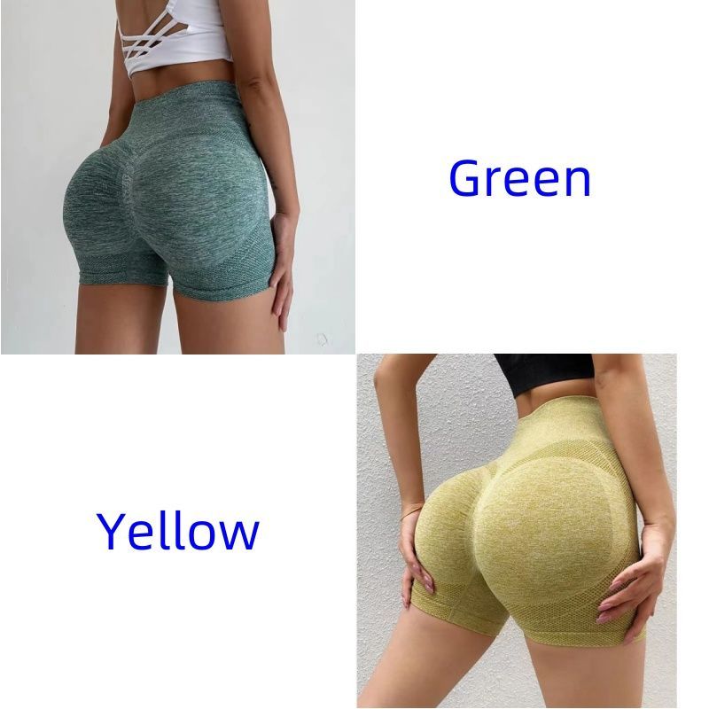 2024 Fashion Sports Shorts Yoga Shorts Honey Hip Lifting Sports High Waist Tight Elastic Tight Anti Walking Light Speed Drying Fitness Pants Women's 2-piece Combination