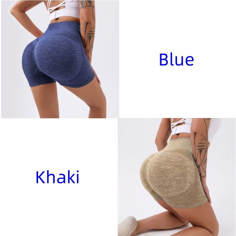 2024 Fashion Sports Shorts Yoga Shorts Honey Hip Lifting Sports High Waist Tight Elastic Tight Anti Walking Light Speed Drying Fitness Pants Women's 2-piece Combination
