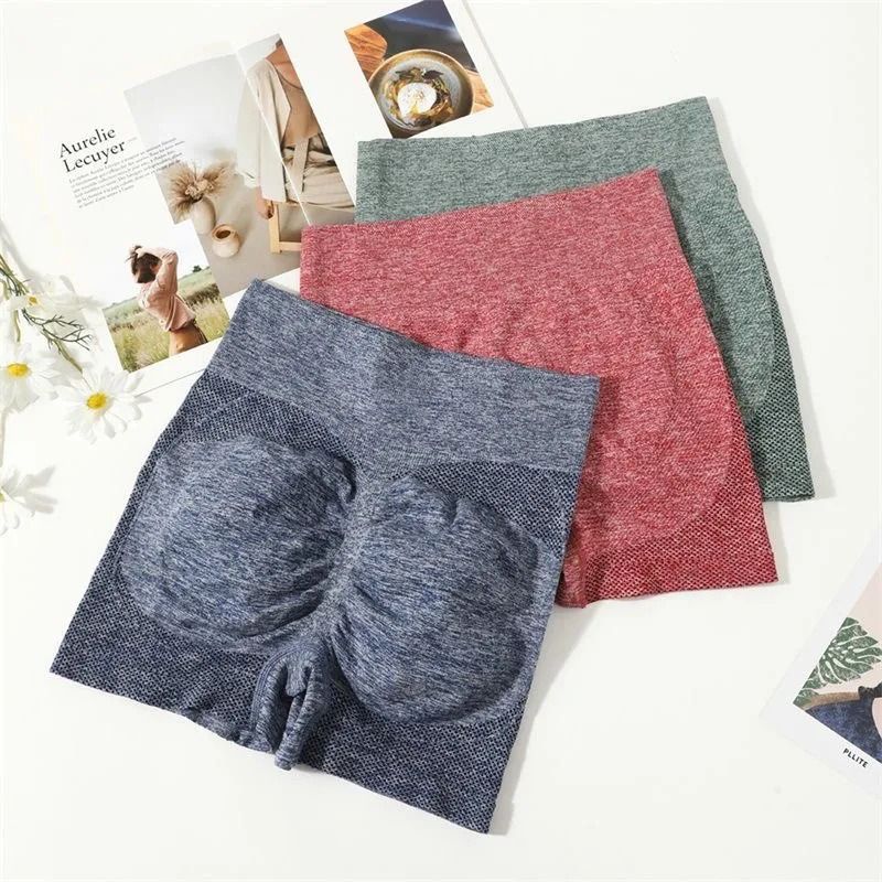 2024 Fashion Sports Shorts Yoga Shorts Honey Hip Lifting Sports High Waist Tight Elastic Tight Anti Walking Light Speed Drying Fitness Pants Women's 2-piece Combination