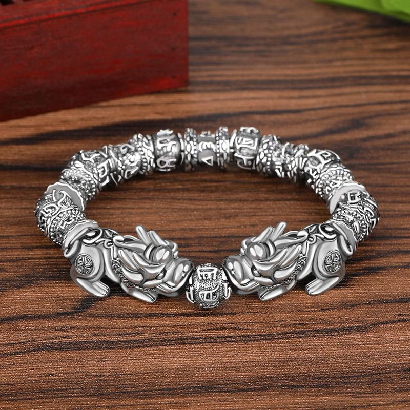 More Money Bracelet Safety Fortune Longevity Bracelet Buddha Light Blessing Wealth Bead Jewelry Bracelet Vietnam Shajin Animal Bracelet Imitation Gold Obsidian Six Character Real Buddha Bead Bracelets