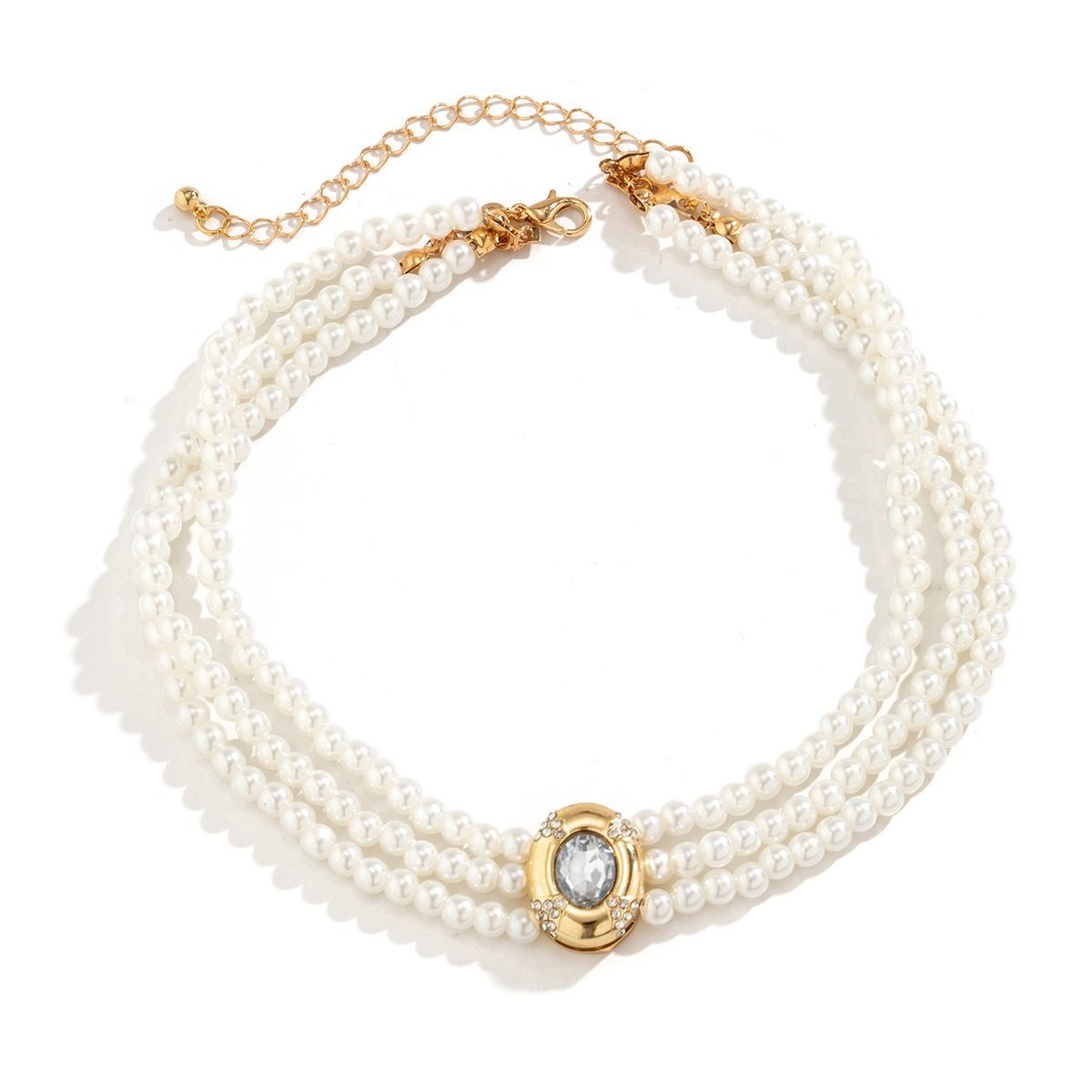 2024 African Light Luxury Short Style Imitation Pearl Choker Neckchain Turquoise Beaded Retro Ethnic Style Collar Fashionable And Popular Collar Evening Dress Bride Exquisite Accessories
