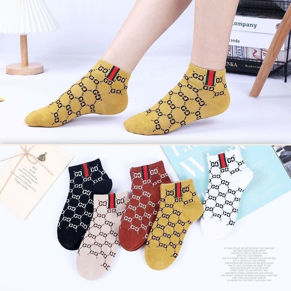Socks boat socks female green small fresh combed cotton short tube female socks style variety ins wholesale factory 2024 new model