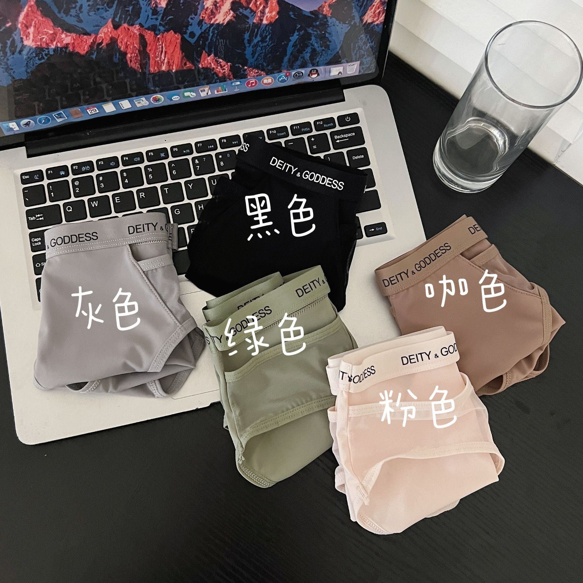 African four seasons universal pure desire sports wind letter waist seamless breathable anti-bacterial underwear for girls mesh hollow sexy waist pack hips mulberry silk crotch briefs