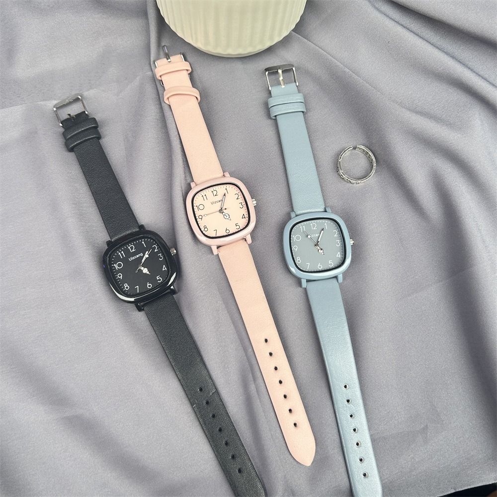 Africa 2024 milk tea apricot color multi-color square belt watch female student Party casual net red high appearance level niche high sense simple watch send classmates send daughter