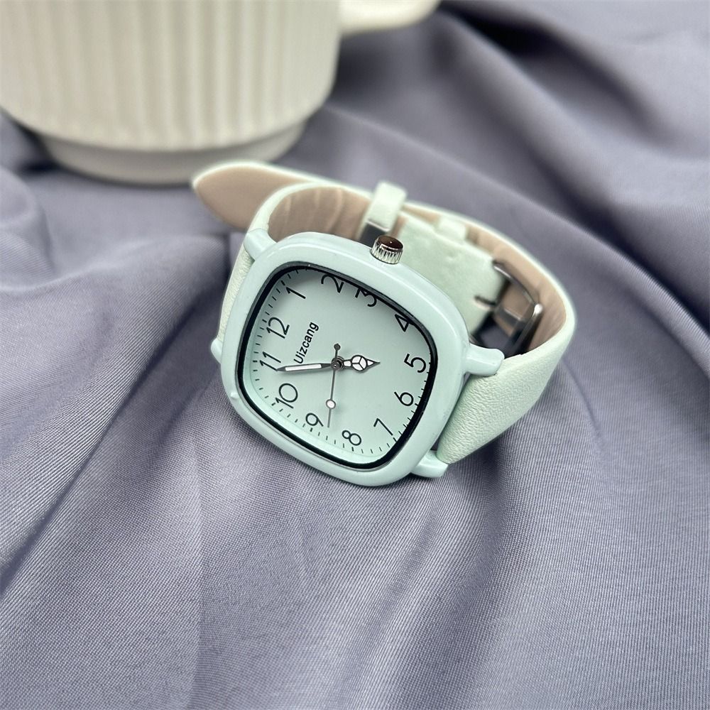 Africa 2024 milk tea apricot color multi-color square belt watch female student Party casual net red high appearance level niche high sense simple watch send classmates send daughter