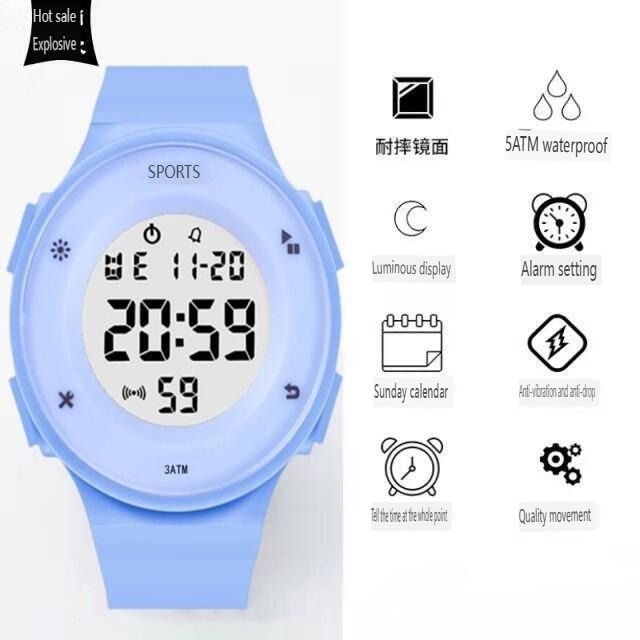 Africa multi-color digital watch multi-functional watch sports fashion glow-in-the-dark men and women trend students party round big dial star with the same mode