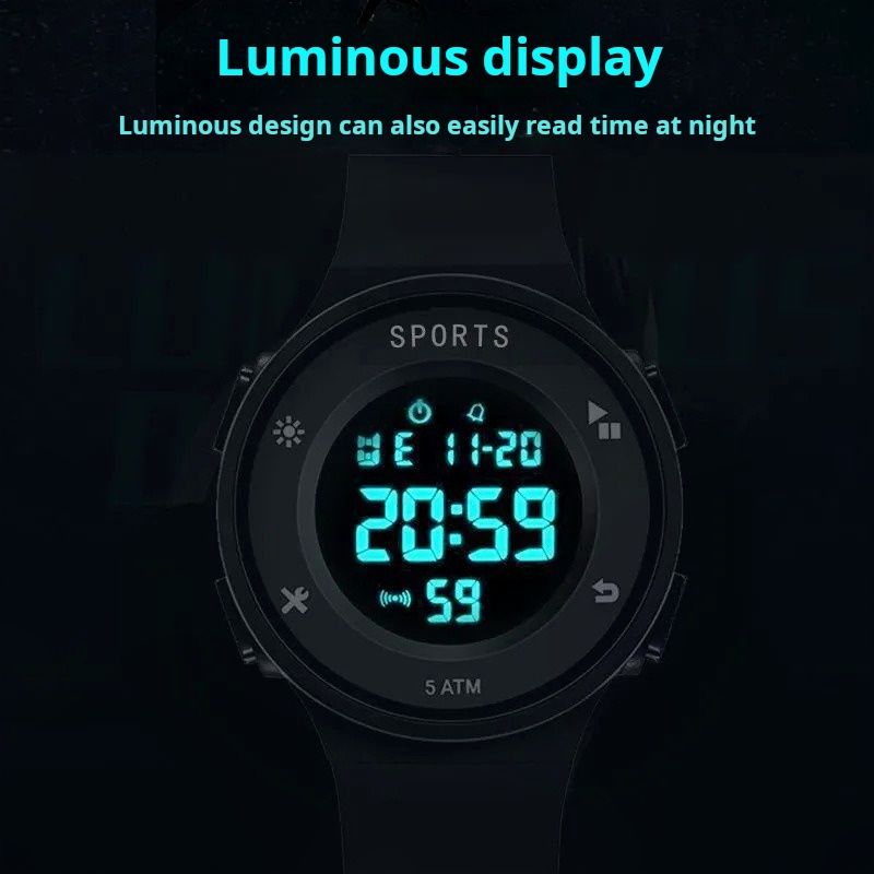Africa multi-color digital watch multi-functional watch sports fashion glow-in-the-dark men and women trend students party round big dial star with the same mode