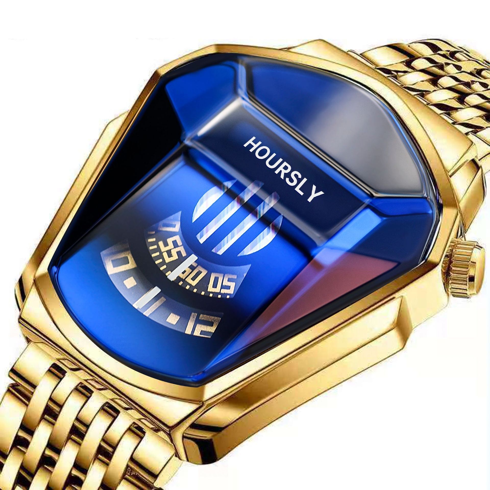 2024 Hoursly Innovative Explorer's Stainless Steel Business Men's Watches Snake Head Locomotive 30M Waterproof Students' Cool Wristwatches + Luxury Gift Box Girlfriends Husband's Birthday Holiday Gift