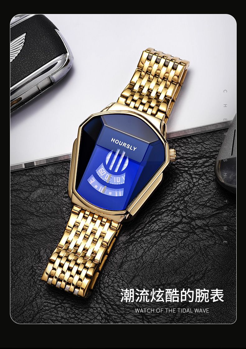 2024 Hoursly Innovative Explorer's Stainless Steel Business Men's Watches Snake Head Locomotive 30M Waterproof Students' Cool Wristwatches + Luxury Gift Box Girlfriends Husband's Birthday Holiday Gift