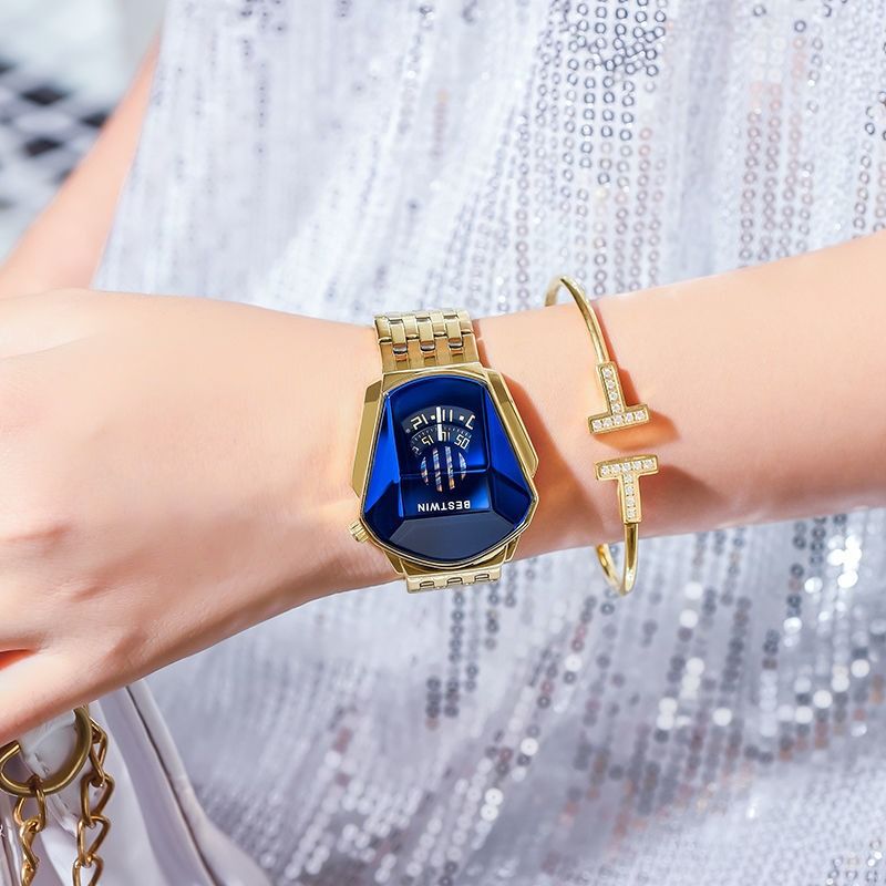 2024 Africa Luxury 30M Waterproof Bestwin  Doctor Pass Watch Tiktok Personality Motorcycle Women's Watch Ladies Quartz Couple Watch Lovers' Ladies Leisure Metal Watches+ Girlfriends Wife's Gift