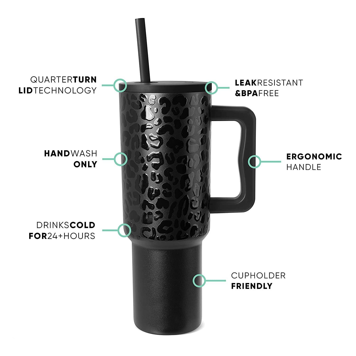 2024 Afric New 40oz Thickened Handle Ice Bully Cup Large Capacity Coffee Cup 304 Stainless Steel Cup Thermos Cup Water Cup Large Capacity Car Cup Thicker Modern Simple Style Business Gifts