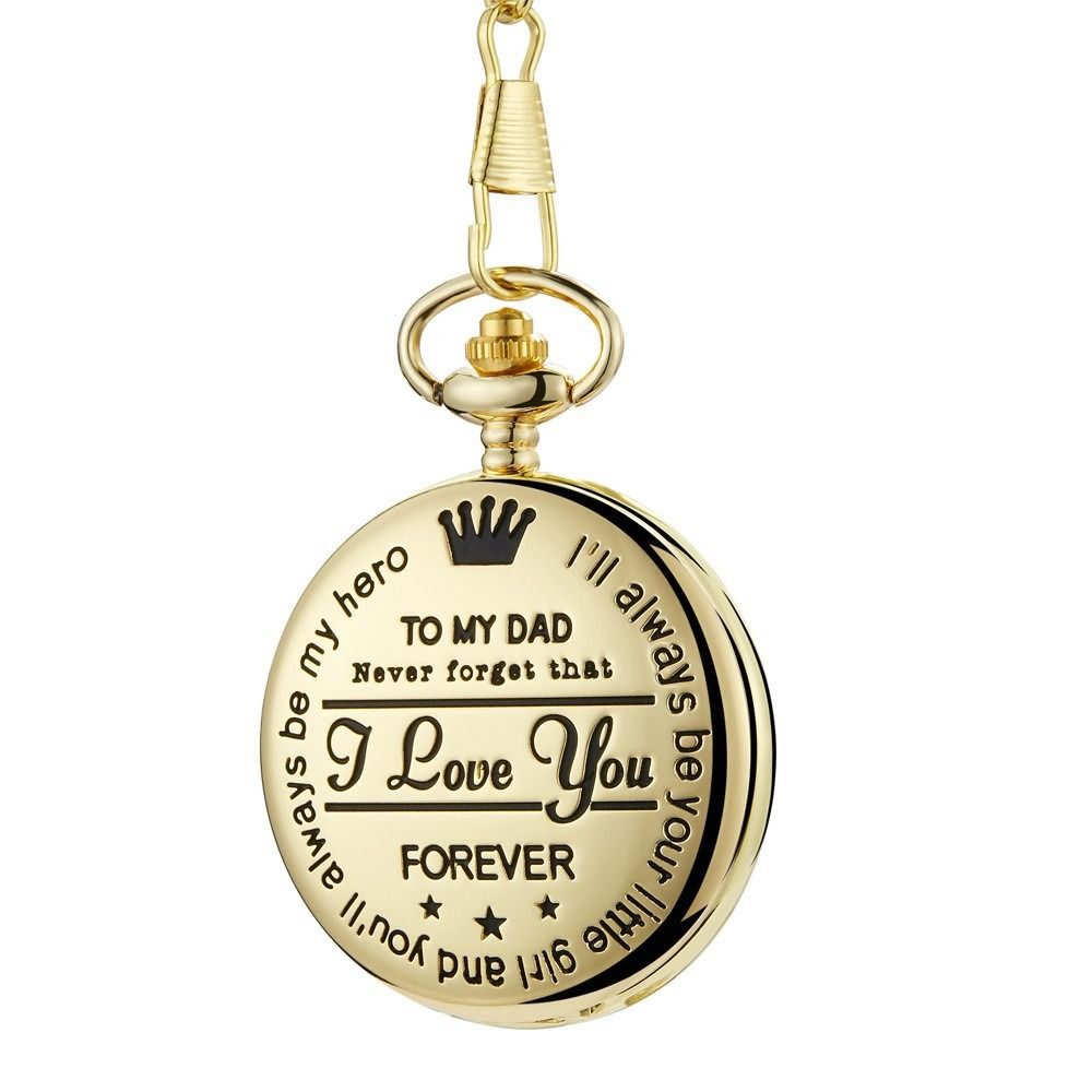 2024 Africa Europe America New To My Son Husband Grandpa Daughter Engraved Retro Quartz Pocket Watch Pendant Retro Pocket Watch Necklace English Word Fashion Engraved Gift Jewelry Keychain