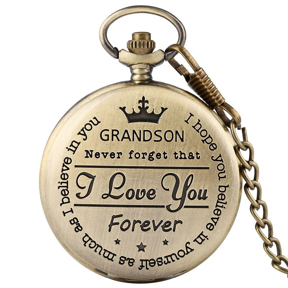 2024 Africa Europe America New To My Son Husband Grandpa Daughter Engraved Retro Quartz Pocket Watch Pendant Retro Pocket Watch Necklace English Word Fashion Engraved Gift Jewelry Keychain