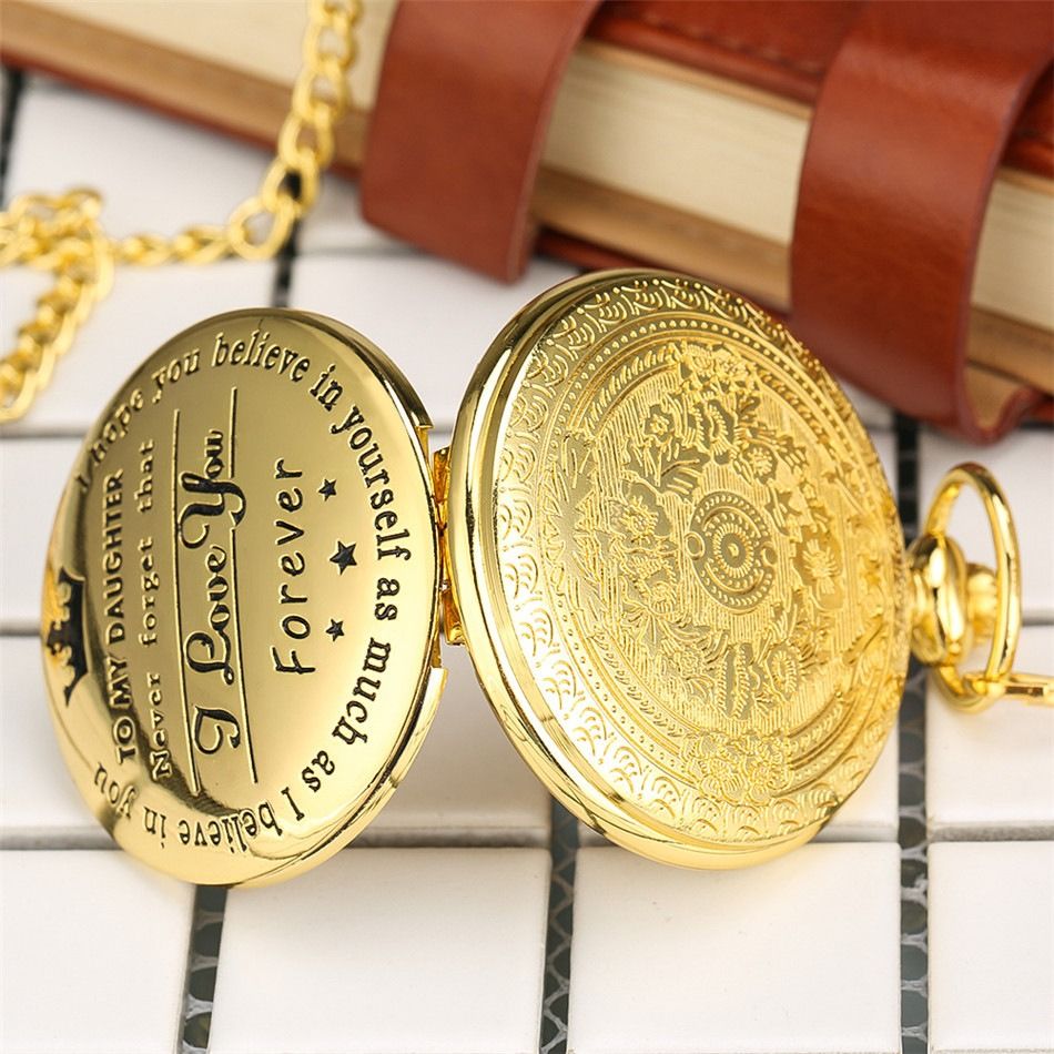 2024 Africa Europe America New To My Son Husband Grandpa Daughter Engraved Retro Quartz Pocket Watch Pendant Retro Pocket Watch Necklace English Word Fashion Engraved Gift Jewelry Keychain