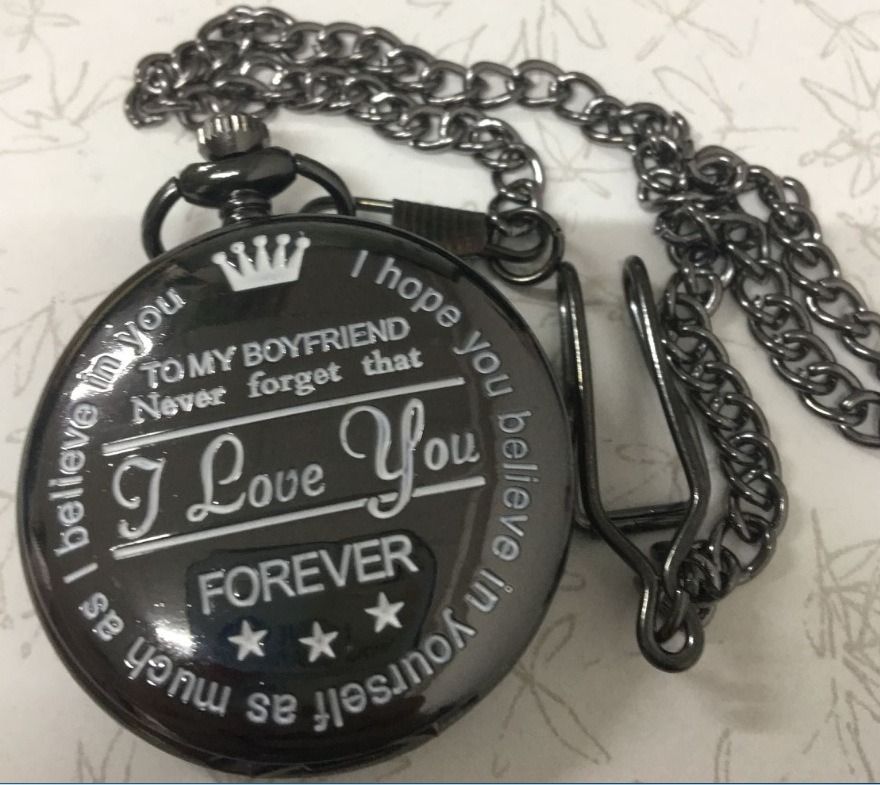 2024 Africa Europe America New To My Son Husband Grandpa Daughter Engraved Retro Quartz Pocket Watch Pendant Retro Pocket Watch Necklace English Word Fashion Engraved Gift Jewelry Keychain