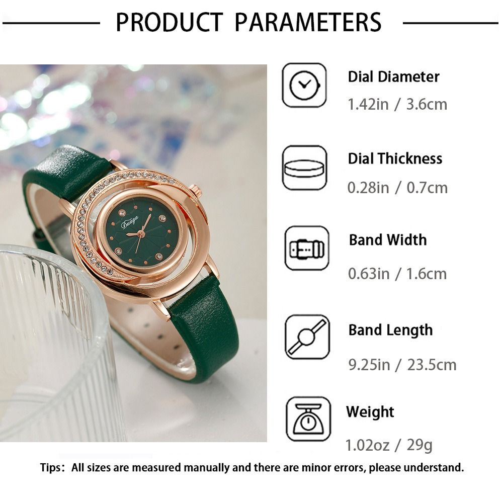 2024 Africa New Simple Women's Watch Set with Diamond Light Luxury Belt Quartz Watch Women's Ring Earrings Necklace Set Lovers' Ladies Leisure Metal Watches+ Girlfriends Wife's Gift
