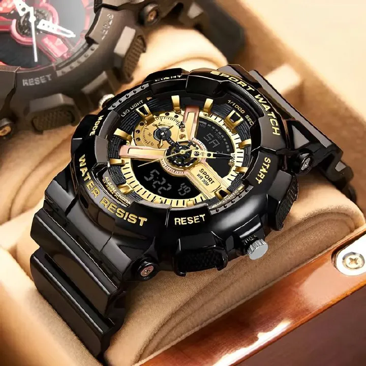 Africa 2024 Multifunctional Hipster Men's Watch Alarm Clock Sports Electronic Watch for Men's Middle and High School Students Luminous Function Natural Elements Pointer + Digit Personality Style