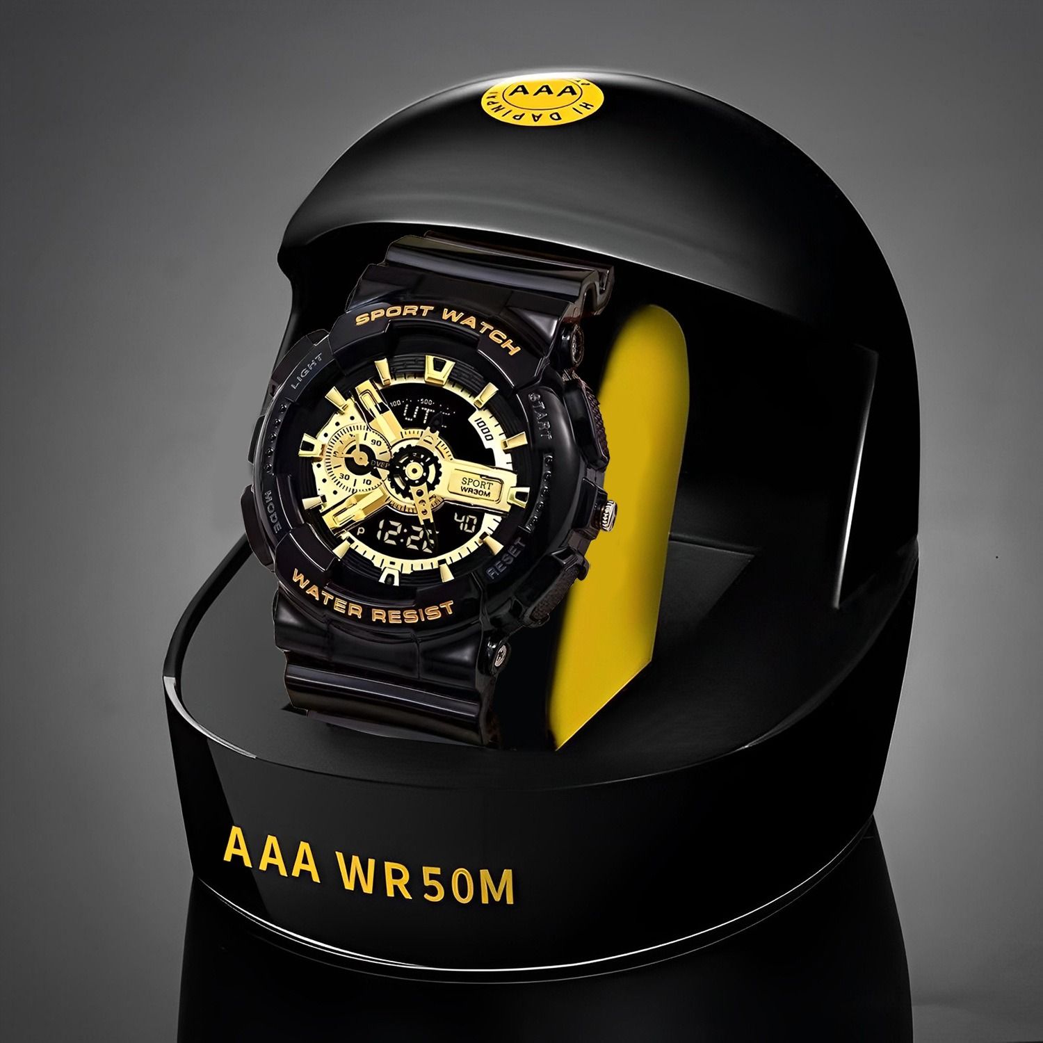 Africa 2024 Multifunctional Hipster Men's Watch Alarm Clock Sports Electronic Watch for Men's Middle and High School Students Luminous Function Natural Elements Pointer + Digit Personality Style