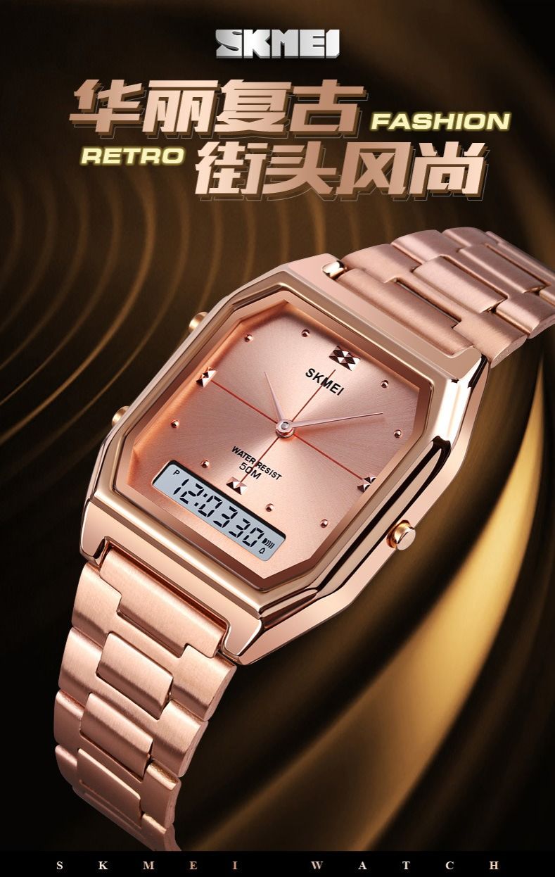 Africa 2024 Timeme High-end Fashion Men's Watch 50M Waterproof Multi-functional Sports Alarm Clock Electronic Watch Men's Dual  Movement Electronic Watch Pointer + Digital Double Display Fashion