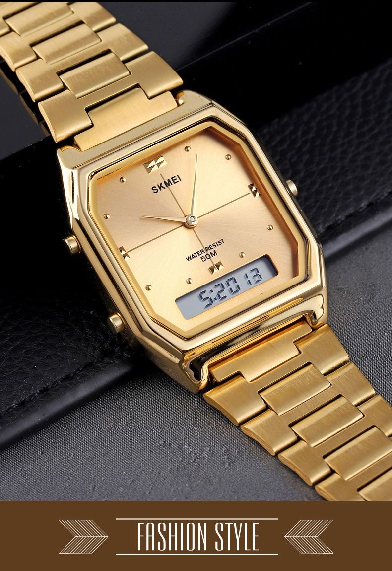 Africa 2024 Timeme High-end Fashion Men's Watch 50M Waterproof Multi-functional Sports Alarm Clock Electronic Watch Men's Dual  Movement Electronic Watch Pointer + Digital Double Display Fashion