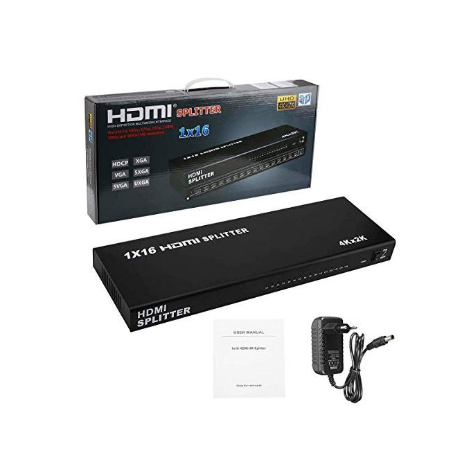 HD Splitter 16 Port HDMI Splitter 1 In 16 Way Output Display Audio Video HD V 1.4 3D 4K