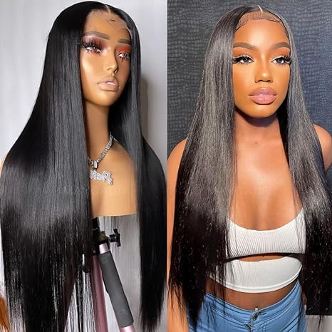 FB TikTok European and American Cross border Amazon Fashion Center Split Long Straight Women's Wig High Temperature Silk Chemical Fiber Manufacturer Wholesale Full Head Set