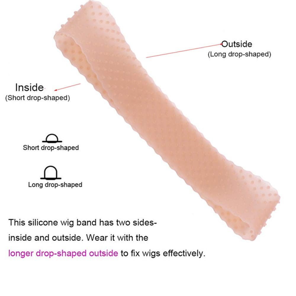 2 Pieces Adjustable Silicone Wig Headband Fix Non Slip Wig Bands Seamless Grip Strong Holder for Men Women Sports Yoga